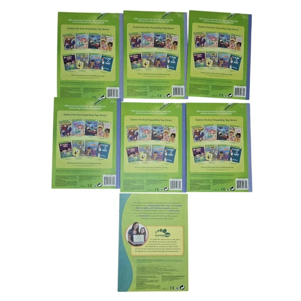 LeapFrog Tag‎ Early Reading Books Lot of 7 Short Vowels + Review Phonics